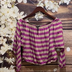 BCBGMAXAZRIA Estella Silk Off-Shoulder Blouse